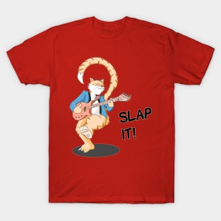 Slap bass musician cat T-Shirt